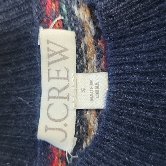 J. Crew Size S Fair Isle Puff Sleeve Crewneck Sweater, Gently Used Condition - Picture 11 of 12